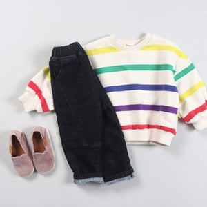 RAINBOW STRIPE SWEATSHIRT